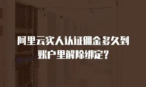 阿里云实人认证佣金多久到账户里解除绑定？