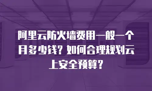 阿里云防火墙费用一般一个月多少钱？如何合理规划云上安全预算？