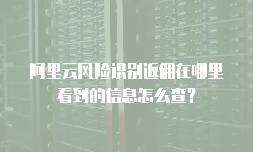 阿里云风险识别返佣在哪里看到的信息怎么查？