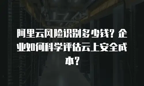 阿里云风险识别多少钱？企业如何科学评估云上安全成本？