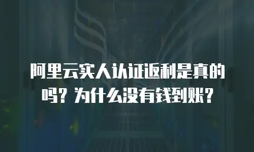 阿里云实人认证返利是真的吗？为什么没有钱到账？