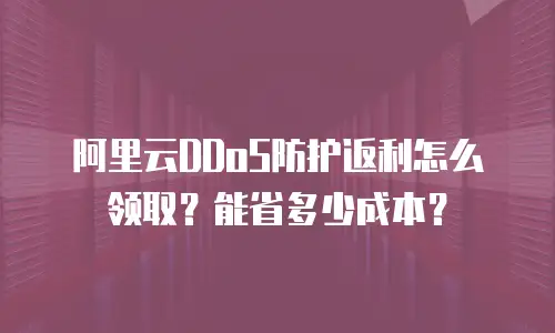 阿里云DDoS防护返利怎么领取？能省多少成本？