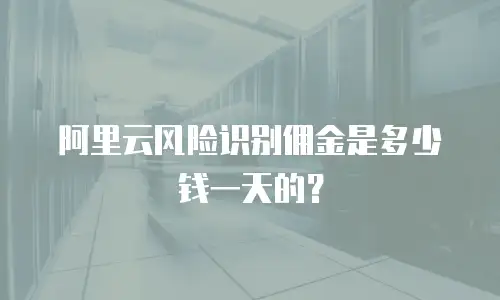 阿里云风险识别佣金是多少钱一天的？