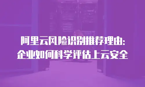阿里云风险识别推荐理由：企业如何科学评估上云安全