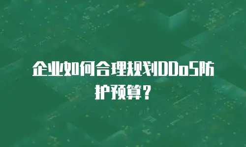 企业如何合理规划DDoS防护预算？