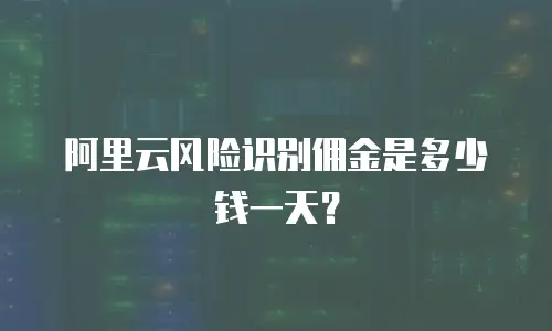 阿里云风险识别佣金是多少钱一天？