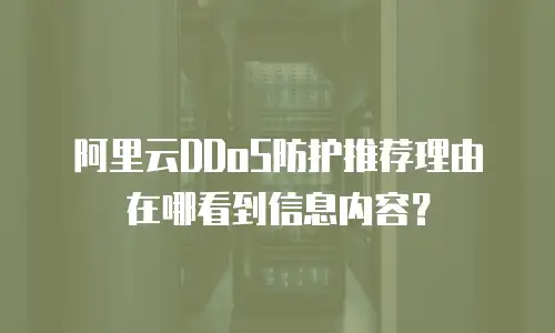 阿里云DDoS防护推荐理由在哪看到信息内容？