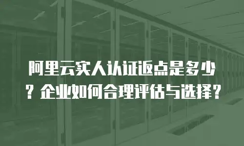 阿里云实人认证返点是多少？企业如何合理评估与选择？
