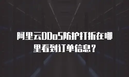 阿里云DDoS防护打折在哪里看到订单信息？