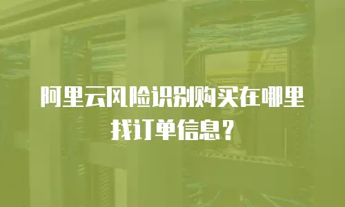 阿里云风险识别购买在哪里找订单信息？
