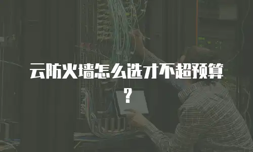 云防火墙怎么选才不超预算？