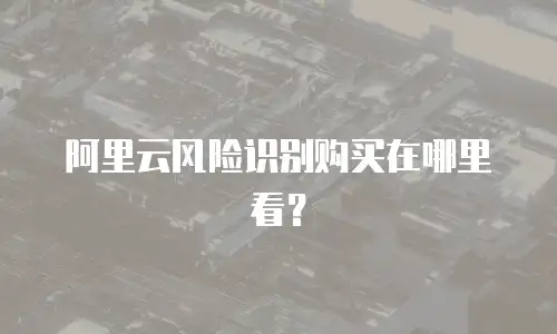 阿里云风险识别购买在哪里看？