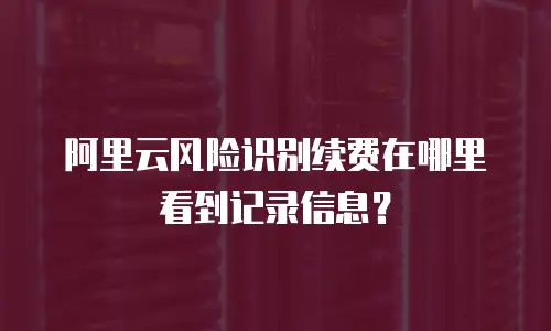 阿里云风险识别续费在哪里看到记录信息？