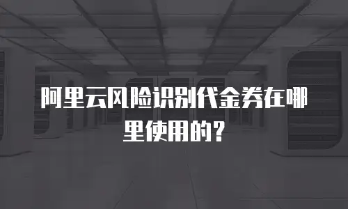 阿里云风险识别代金券在哪里使用的？