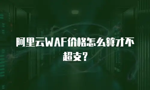 阿里云WAF价格怎么算才不超支？