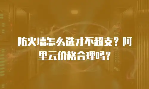 防火墙怎么选才不超支？阿里云价格合理吗？