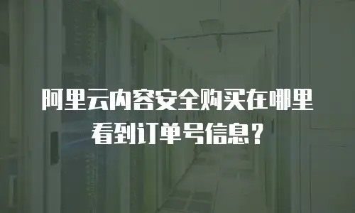 阿里云内容安全购买在哪里看到订单号信息？