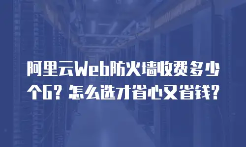 阿里云Web防火墙收费多少个G？怎么选才省心又省钱？