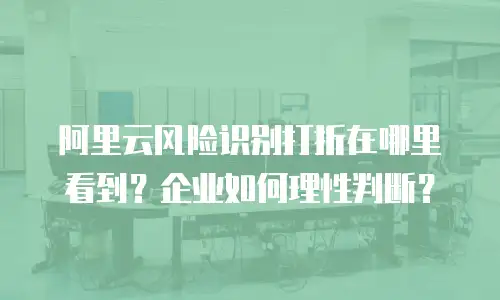 阿里云风险识别打折在哪里看到？企业如何理性判断？
