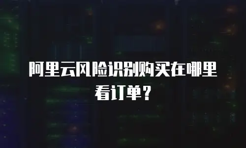 阿里云风险识别购买在哪里看订单？