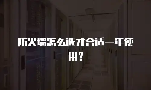 防火墙怎么选才合适一年使用？