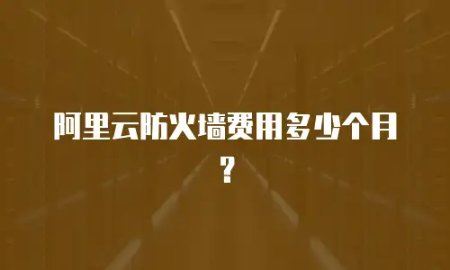 阿里云防火墙费用多少个月？