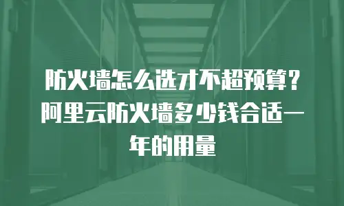 防火墙怎么选才不超预算？阿里云防火墙多少钱合适一年的用量