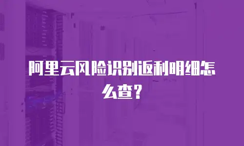 阿里云风险识别返利明细怎么查？