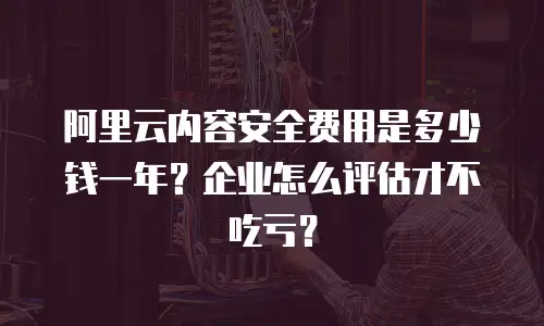 阿里云内容安全费用是多少钱一年？企业怎么评估才不吃亏？
