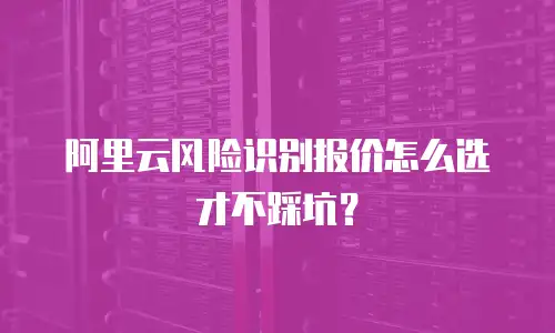 阿里云风险识别报价怎么选才不踩坑？