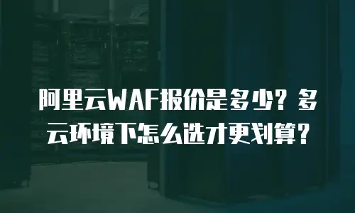 阿里云WAF报价是多少？多云环境下怎么选才更划算？