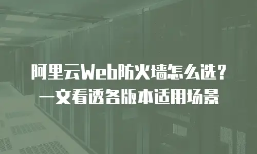 阿里云Web防火墙怎么选？一文看透各版本适用场景