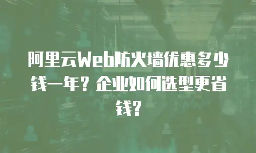 阿里云Web防火墙优惠多少钱一年？企业如何选型更省钱？