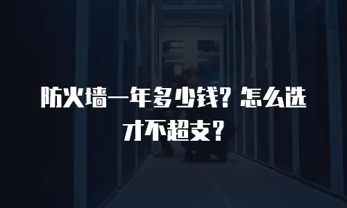 防火墙一年多少钱？怎么选才不超支？