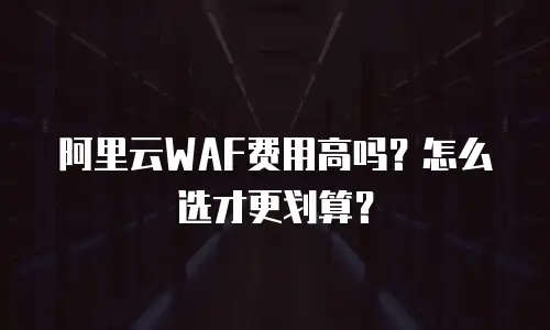 阿里云WAF费用高吗？怎么选才更划算？