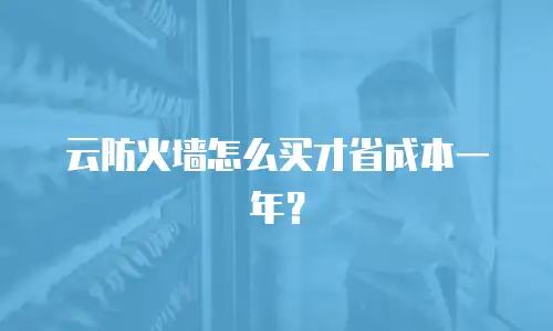 云防火墙怎么买才省成本一年？