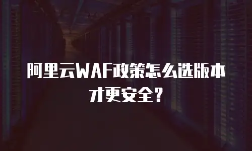 阿里云WAF政策怎么选版本才更安全？