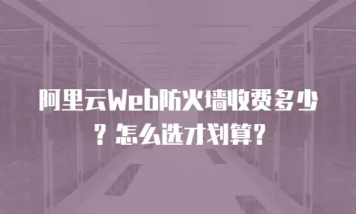 阿里云Web防火墙收费多少？怎么选才划算？