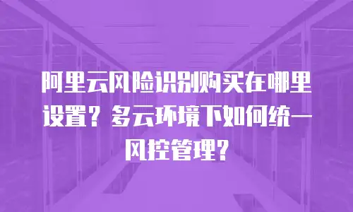 阿里云风险识别购买在哪里设置？多云环境下如何统一风控管理？