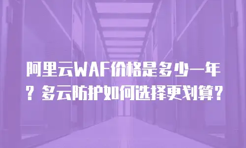 阿里云WAF价格是多少一年？多云防护如何选择更划算？