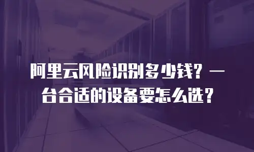 阿里云风险识别多少钱？一台合适的设备要怎么选？