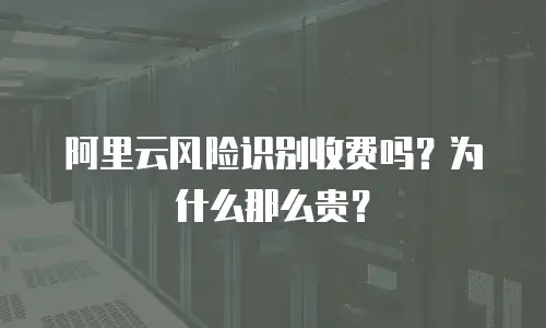 阿里云风险识别收费吗？为什么那么贵？
