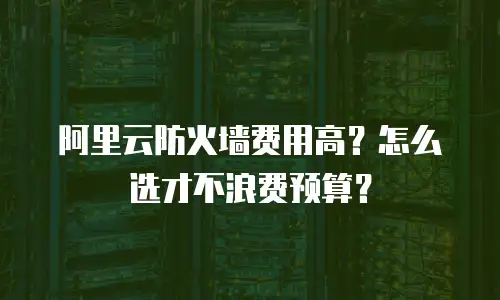 阿里云防火墙费用高？怎么选才不浪费预算？