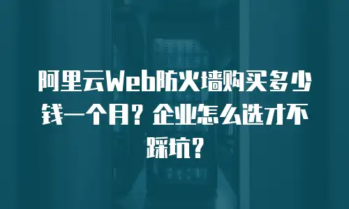 阿里云Web防火墙购买多少钱一个月？企业怎么选才不踩坑？