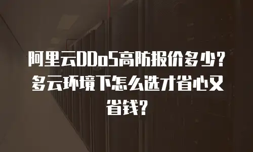阿里云DDoS高防报价多少？多云环境下怎么选才省心又省钱？