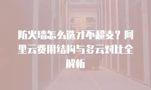 防火墙怎么选才不超支？阿里云费用结构与多云对比全解析
