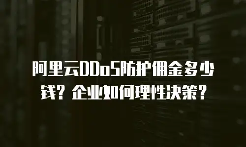 阿里云DDoS防护佣金多少钱？企业如何理性决策？