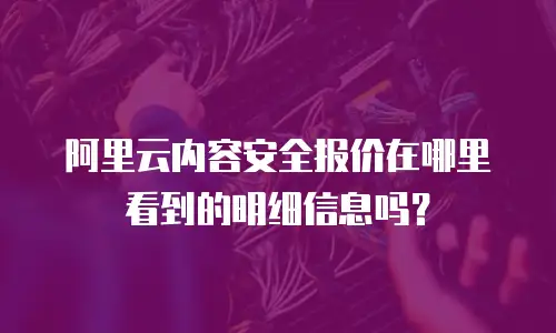 阿里云内容安全报价在哪里看到的明细信息吗？