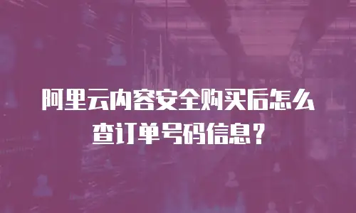 阿里云内容安全购买后怎么查订单号码信息？