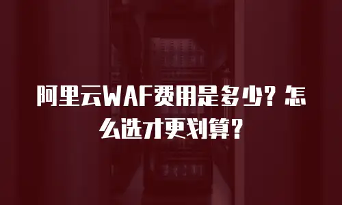 阿里云WAF费用是多少？怎么选才更划算？